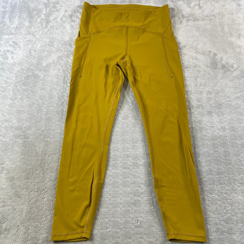 Lululemon Power Thru High-Rise Tight 25" Leggings Womens 10 Gold Spice Train Gym